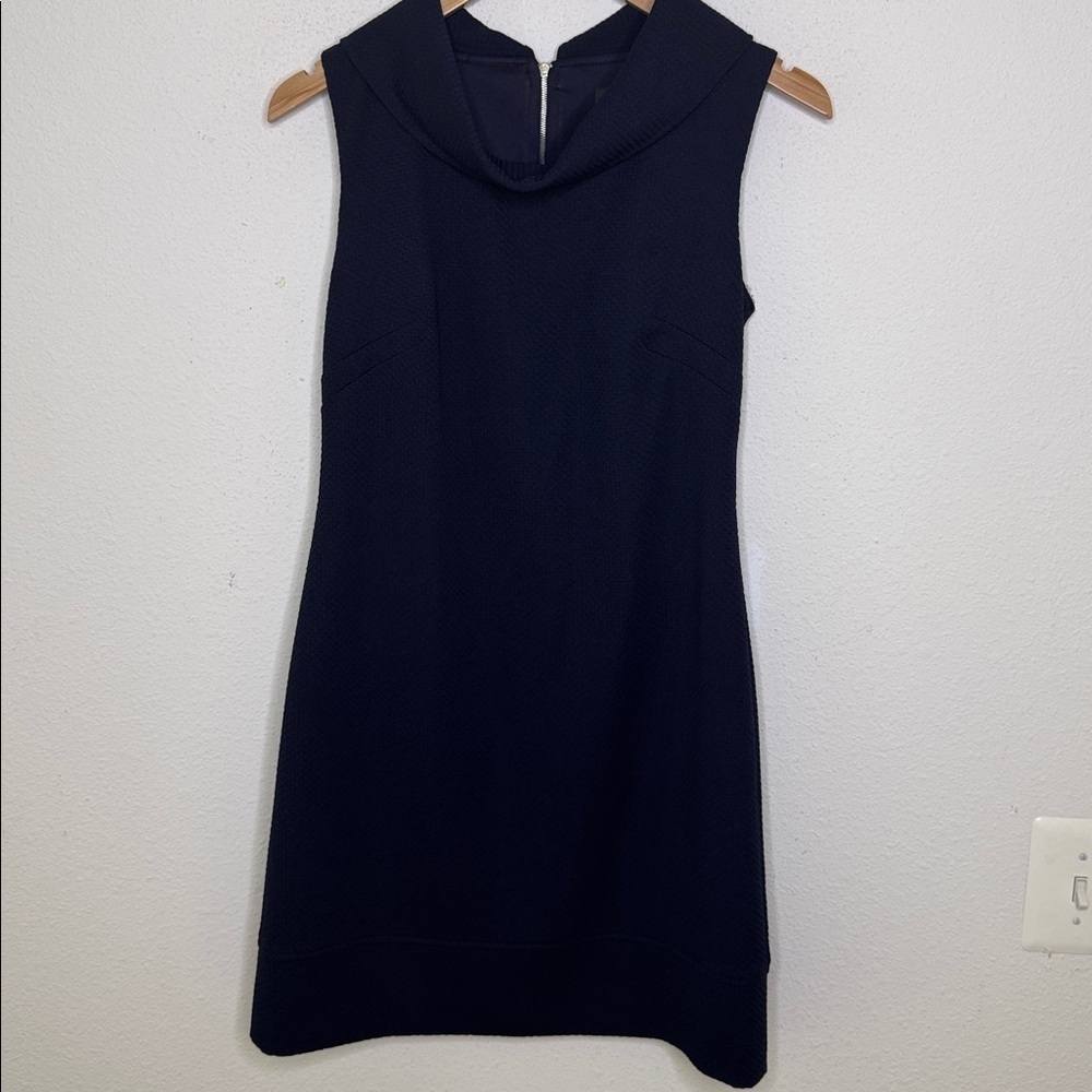 Pure Amici navy designer cowl neck sleeveless medium dress